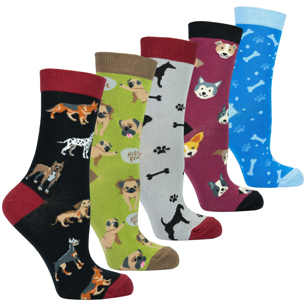 Socks n Socks Women's Fashion - Women's Intimates and Loungewear - Women's Socks & Hosiery - Socks Women's Cute Dogs Socks Set