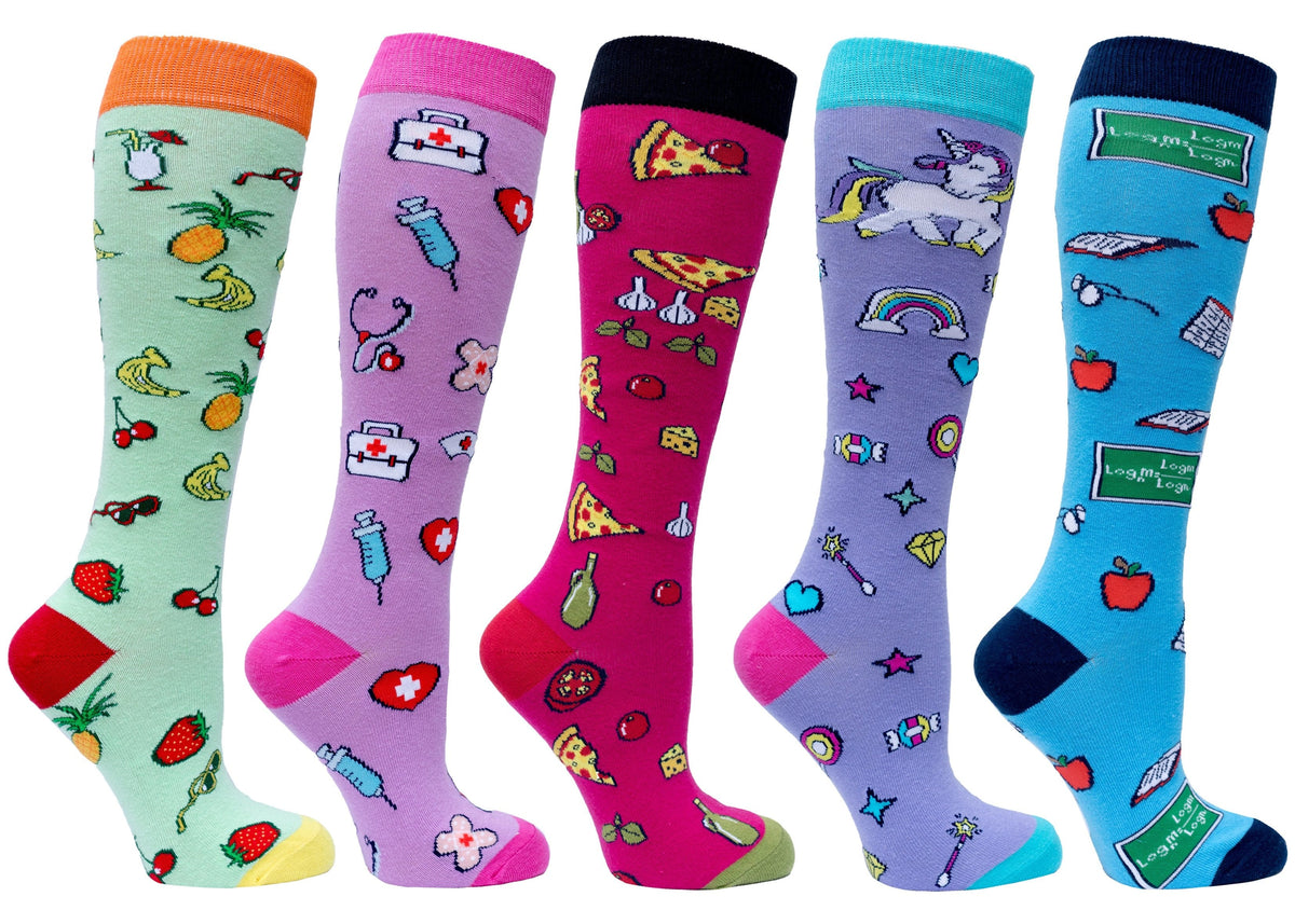 Socks n Socks Women's Fashion - Women's Intimates and Loungewear - Women's Socks & Hosiery - Socks Women's Fun Knee High Socks Set