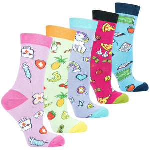 Socks n Socks Women's Fashion - Women's Intimates and Loungewear - Women's Socks & Hosiery - Socks Women's Fun Socks Set