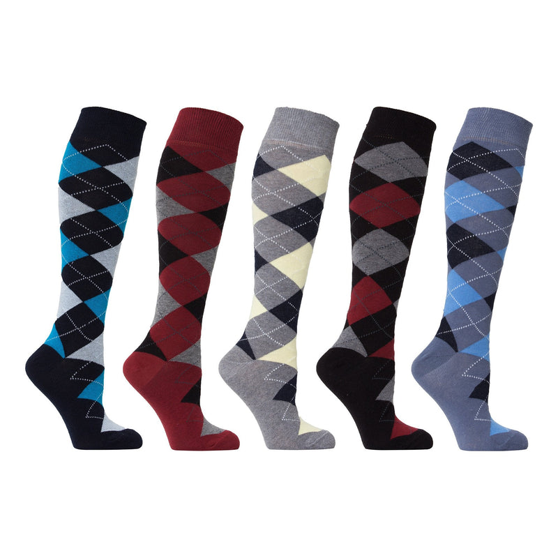 Socks n Socks Women's Fashion - Women's Intimates and Loungewear - Women's Socks & Hosiery - Socks Women's High-Class Argyle Knee High Socks Set