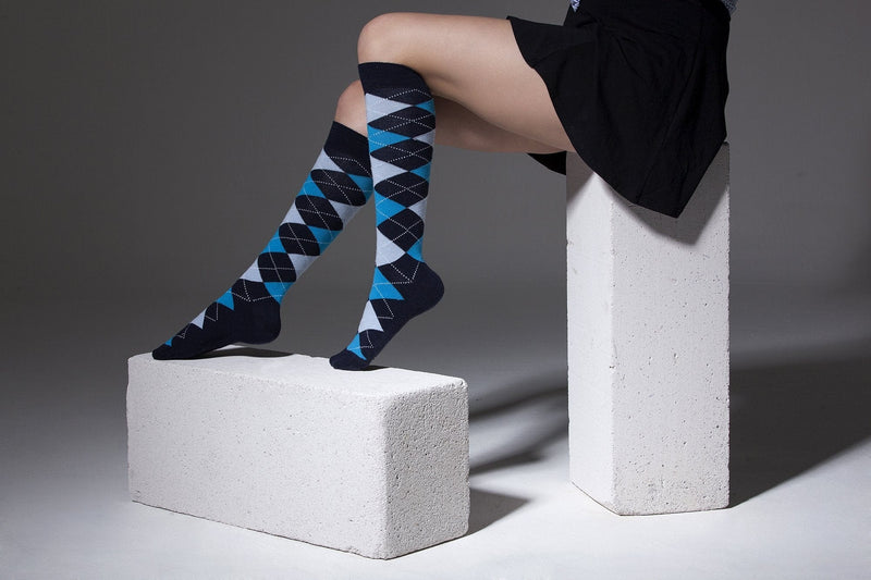 Socks n Socks Women's Fashion - Women's Intimates and Loungewear - Women's Socks & Hosiery - Socks Women's High-Class Argyle Knee High Socks Set