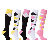 Socks n Socks Women's Fashion - Women's Intimates and Loungewear - Women's Socks & Hosiery - Socks Women's Mixed & Match Argyle Knee High Socks Set