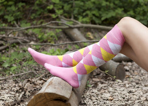 Socks n Socks Women's Fashion - Women's Intimates and Loungewear - Women's Socks & Hosiery - Socks Women's Mixed & Match Argyle Knee High Socks Set
