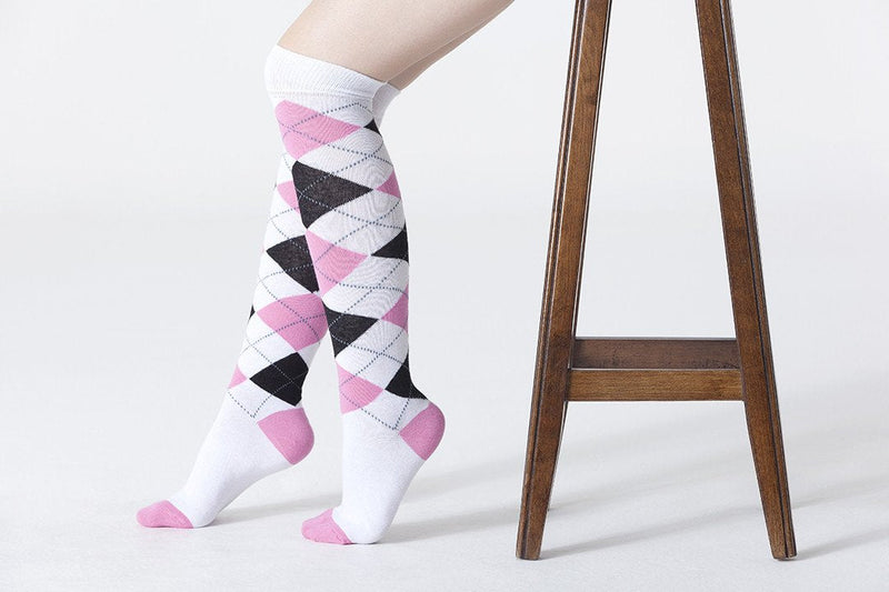 Socks n Socks Women's Fashion - Women's Intimates and Loungewear - Women's Socks & Hosiery - Socks Women's Mixed & Match Argyle Knee High Socks Set