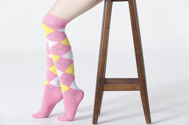 Socks n Socks Women's Fashion - Women's Intimates and Loungewear - Women's Socks & Hosiery - Socks Women's Mixed & Match Argyle Knee High Socks Set