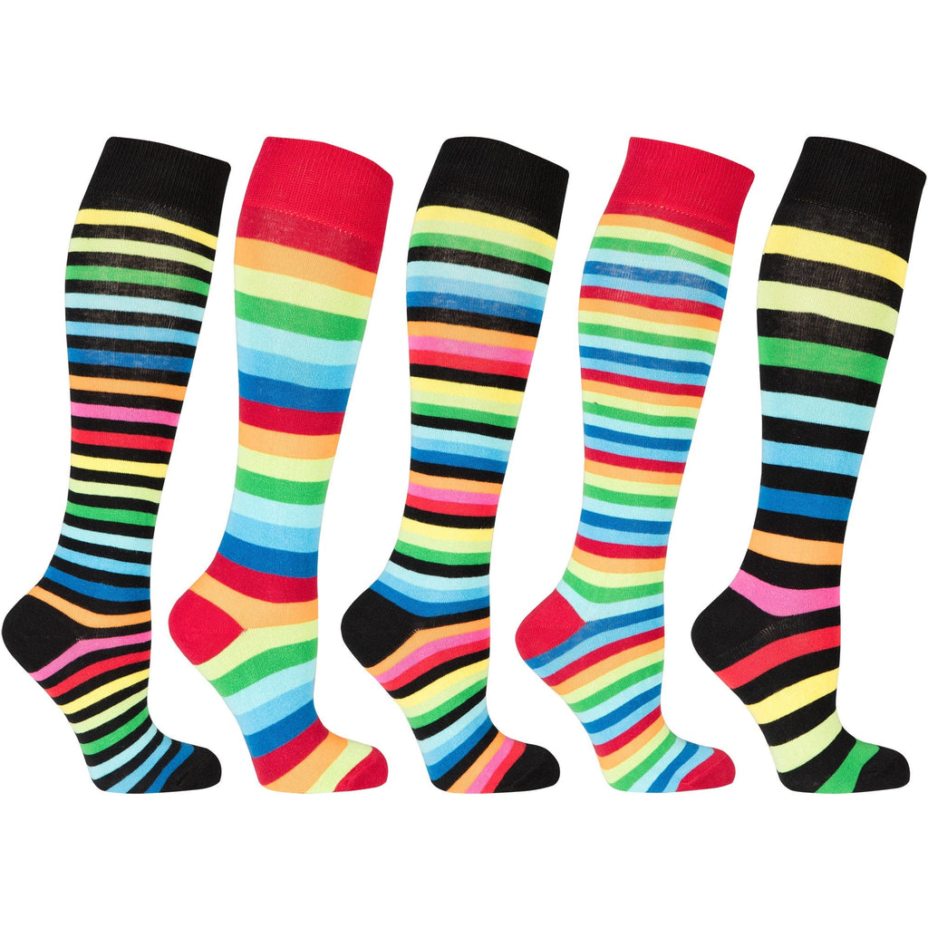 Socks n Socks Women's Fashion - Women's Intimates and Loungewear - Women's Socks & Hosiery - Socks Women's Multiline Stripe Knee High Socks Set