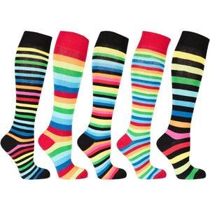 Socks n Socks Women's Fashion - Women's Intimates and Loungewear - Women's Socks & Hosiery - Socks Women's Multiline Stripe Knee High Socks Set