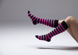 Socks n Socks Women's Fashion - Women's Intimates and Loungewear - Women's Socks & Hosiery - Socks Women's Stylish Stripe Knee High Socks Set