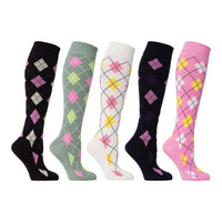 Socks n Socks Women's Fashion - Women's Intimates and Loungewear - Women's Socks & Hosiery - Socks Women's Traditional Argyle Knee High Socks Set