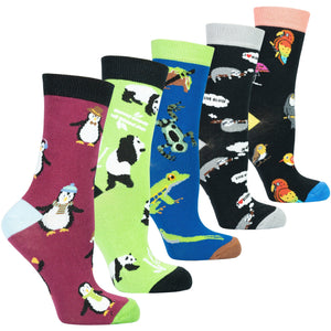 Socks n Socks Women's Fashion - Women's Intimates and Loungewear - Women's Socks & Hosiery - Socks Women's Wildlife Socks Set