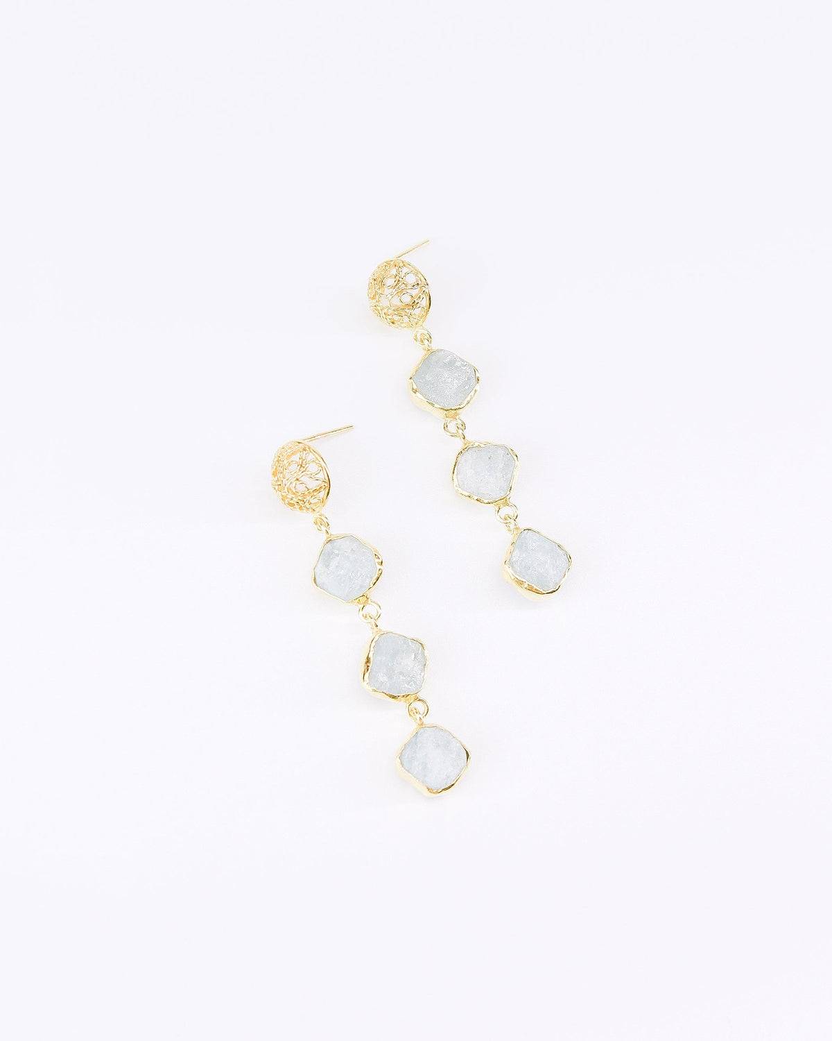 Truvai Women's Earrings Constantine Gold Filigree & Gemstone Drop Earrings