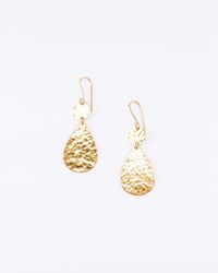 Truvai Women's Earrings Phillippa Gold Plated Upcycled Hammered Drop Earrings | Limited Edition