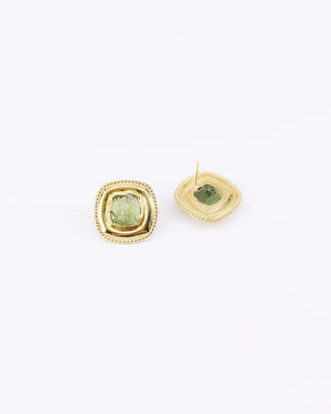 Truvai Women's Earrings Willa Gold Vermeil & Green Tourmaline Gemstone Earrings