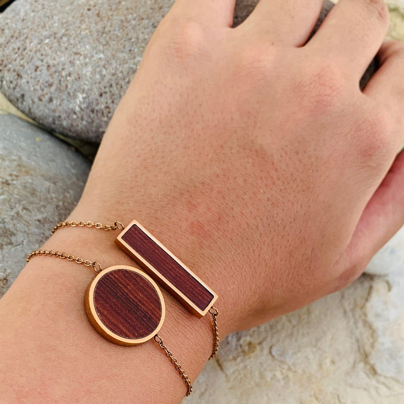 Woodstone Bracelet Daisy Rosewood - Rosegold Bracelet