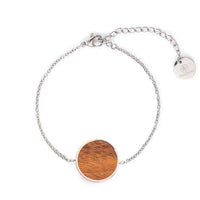 Woodstone Bracelet Daisy Walnut - Silver Bracelet