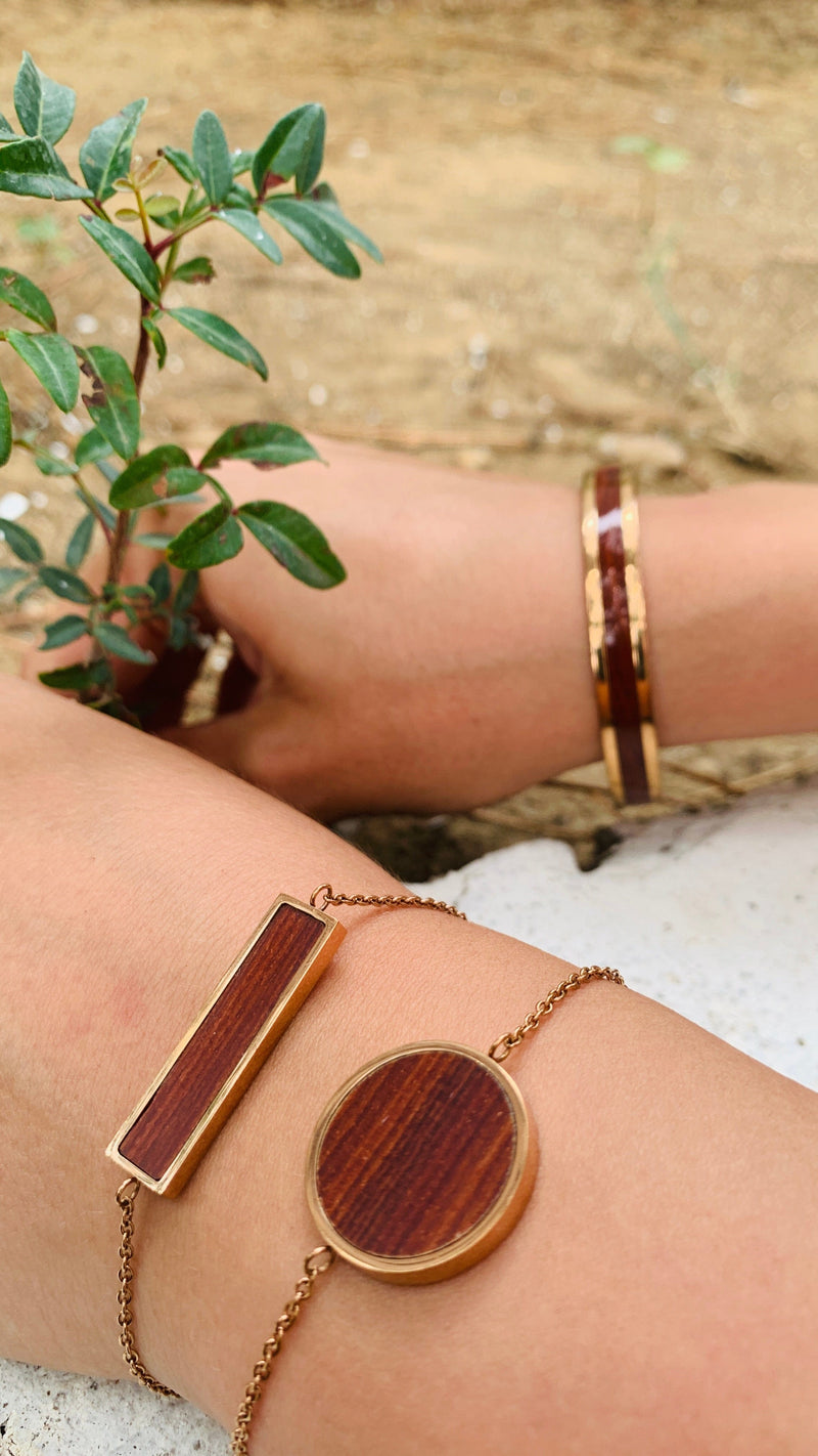 Woodstone Bracelet Diana Rosewood - Rosegold Bangle