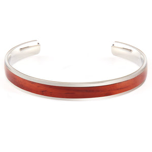 Woodstone Bracelet Diana Rosewood - Silver Bangle