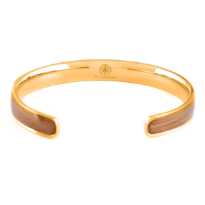 Woodstone Bracelet Diana Walnut - Gold Bangle