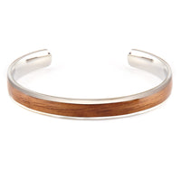 Woodstone Bracelet Diana Walnut - Silver Bangle