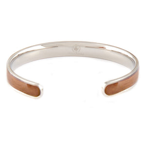 Woodstone Bracelet Diana Walnut - Silver Bangle