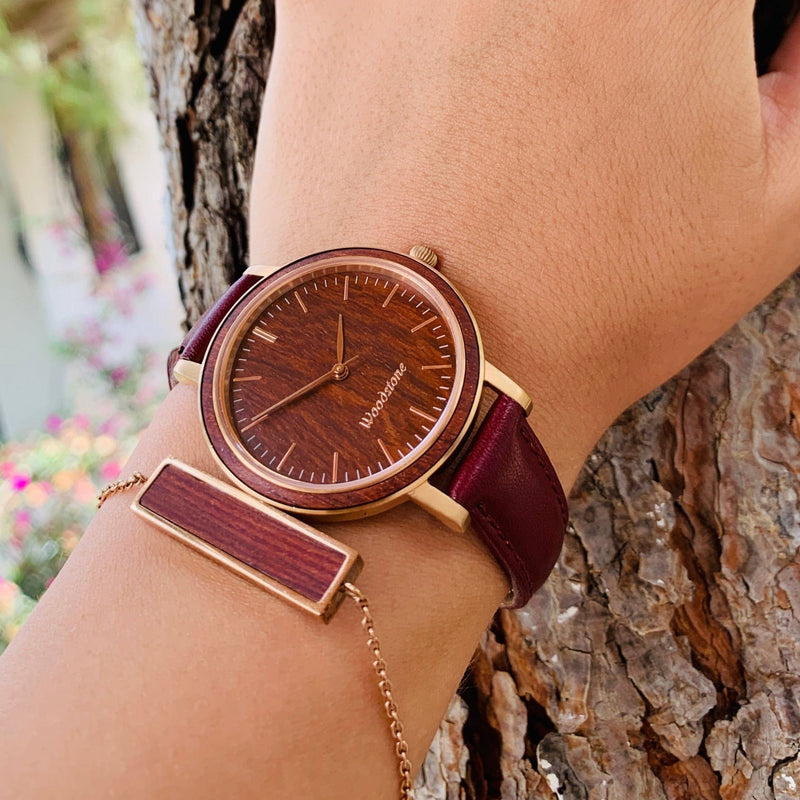 Woodstone Bracelet Harmony Rosewood - Rosegold Bracelet