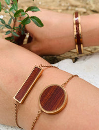 Woodstone Bracelet Harmony Rosewood - Rosegold Bracelet