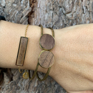 Woodstone Bracelet Harmony Walnut - Gold Bracelet