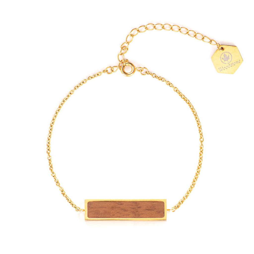 Woodstone Bracelet Harmony Walnut - Gold Bracelet