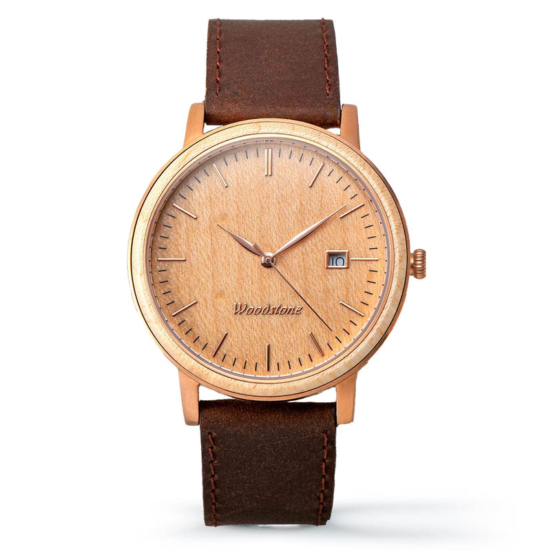 Woodstone Men's Watch Florence Maple - Rose Gold