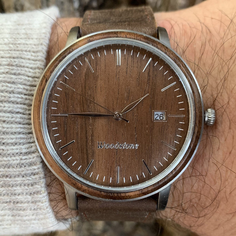 Woodstone Men's Watch Florence Walnut - Silver