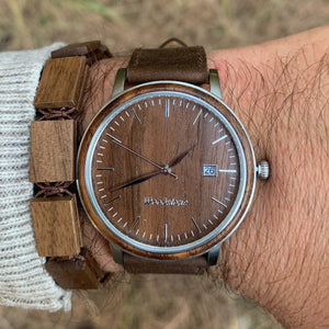 Woodstone Men's Watch Florence Walnut - Silver