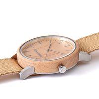 Woodstone Men's Watch Troy Maple Wood Canvas Men's Watch