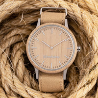 Woodstone Men's Watch Troy Maple Wood Canvas Men's Watch