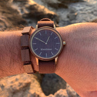 Woodstone Men's Watch Troy Walnut Canvas