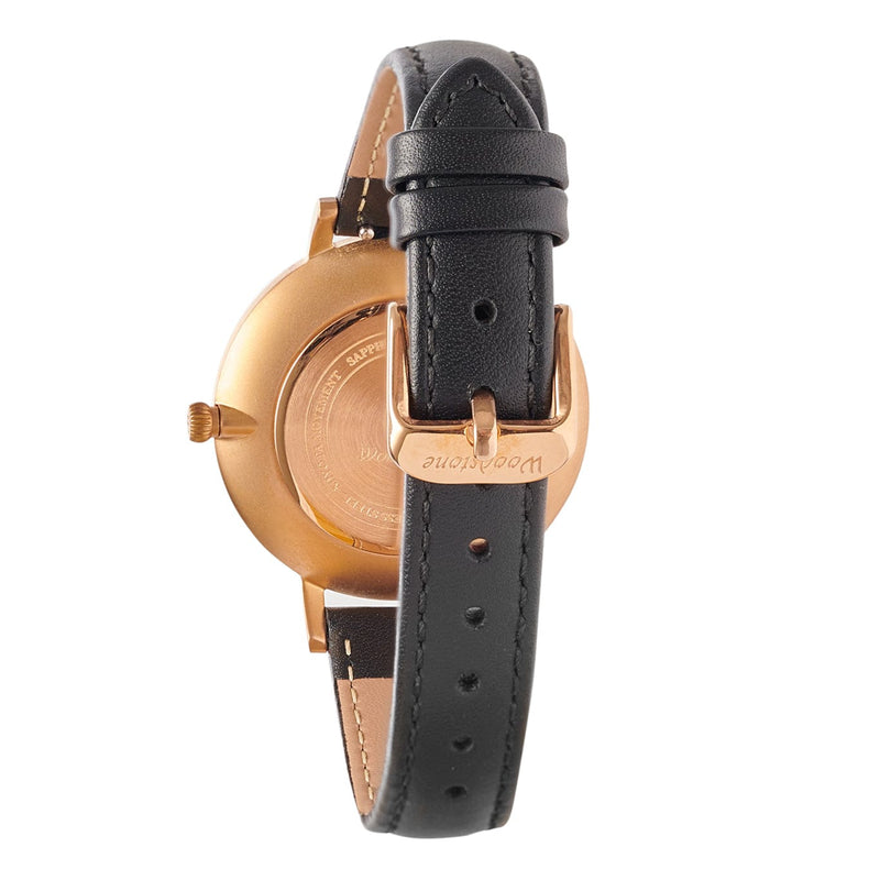 Woodstone Women's Watch Serenity Black Sandalwood - Rosegold