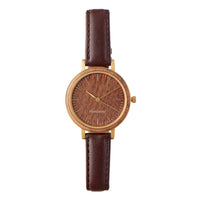 Woodstone Women's Watch Serenity Walnut - Gold