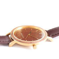 Woodstone Women's Watch Serenity Walnut - Gold