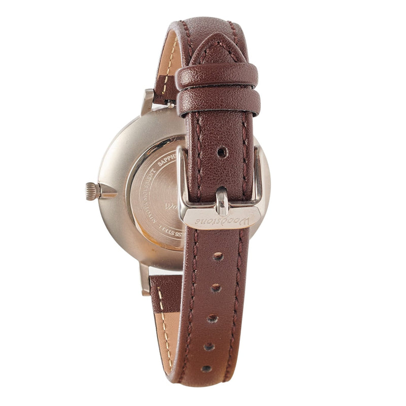 Woodstone Women's Watch Serenity Walnut - Silver