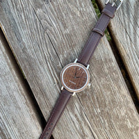 Woodstone Women's Watch Serenity Walnut - Silver