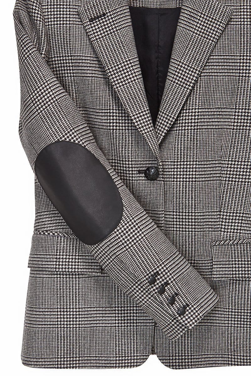 Alchemy Detroit Apparel & Accessories > Clothing > Outerwear > Coats & Jackets Prince of Wales Black / 0 Alchemy Detroit The Madelon Women's (Schoolboy Patch Blazer)