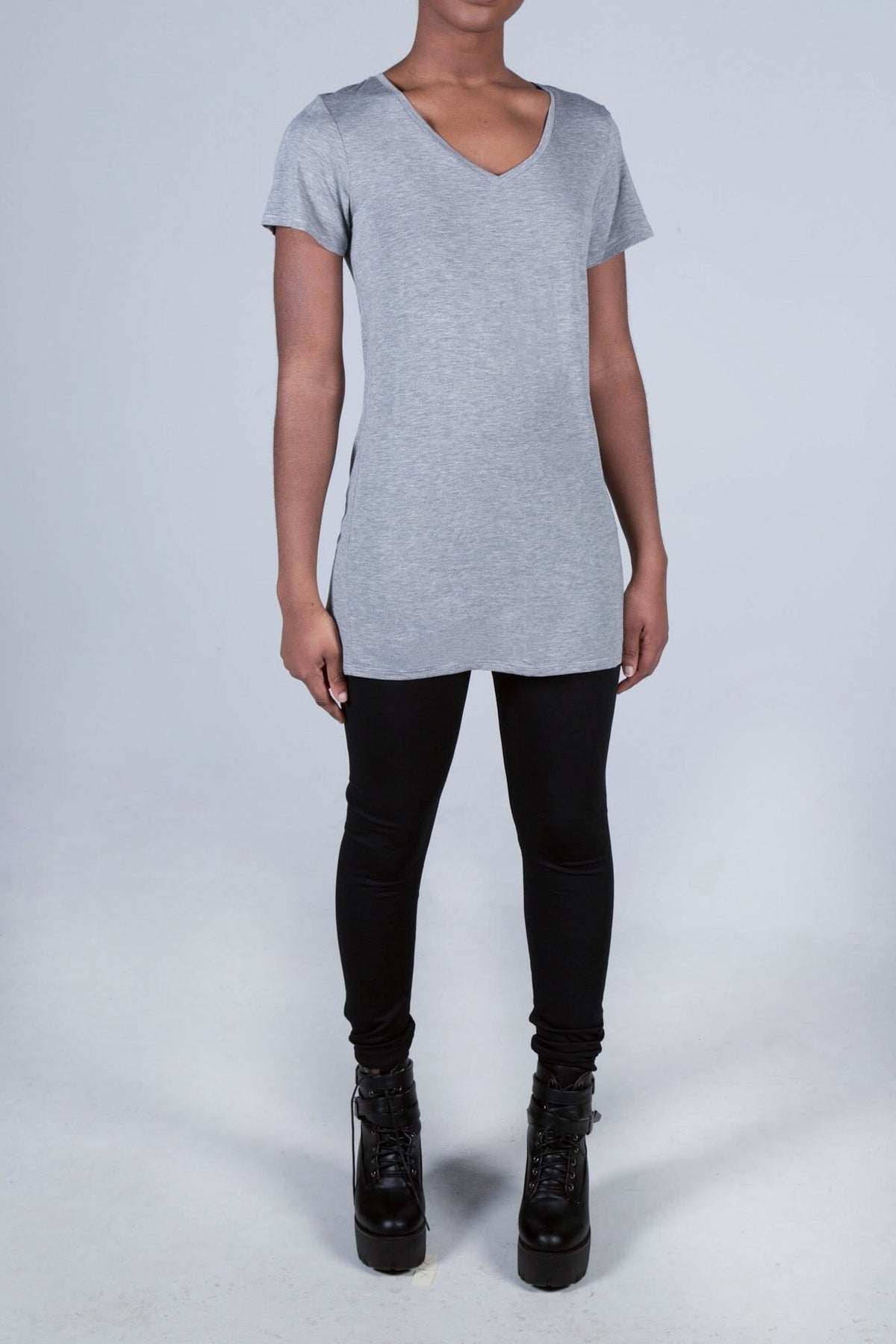 Alchemy Detroit Apparel & Accessories > Clothing > Shirts & Tops Alchemy Detroit The Heather Short Sleeve Relaxed V-Neck Unisex Tee