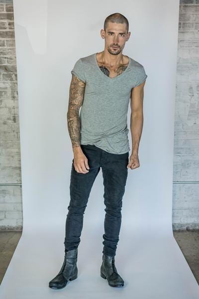 Alchemy Detroit Apparel & Accessories > Clothing > Shirts & Tops Alchemy Detroit The Heather Short Sleeve Relaxed V-Neck Unisex Tee