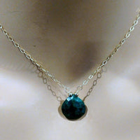 Alexa Martha Designs Necklace Alexa Martha Designs 14 K Gold Filled Wire Wrapped Faceted Briolette Drop Emerald Necklace