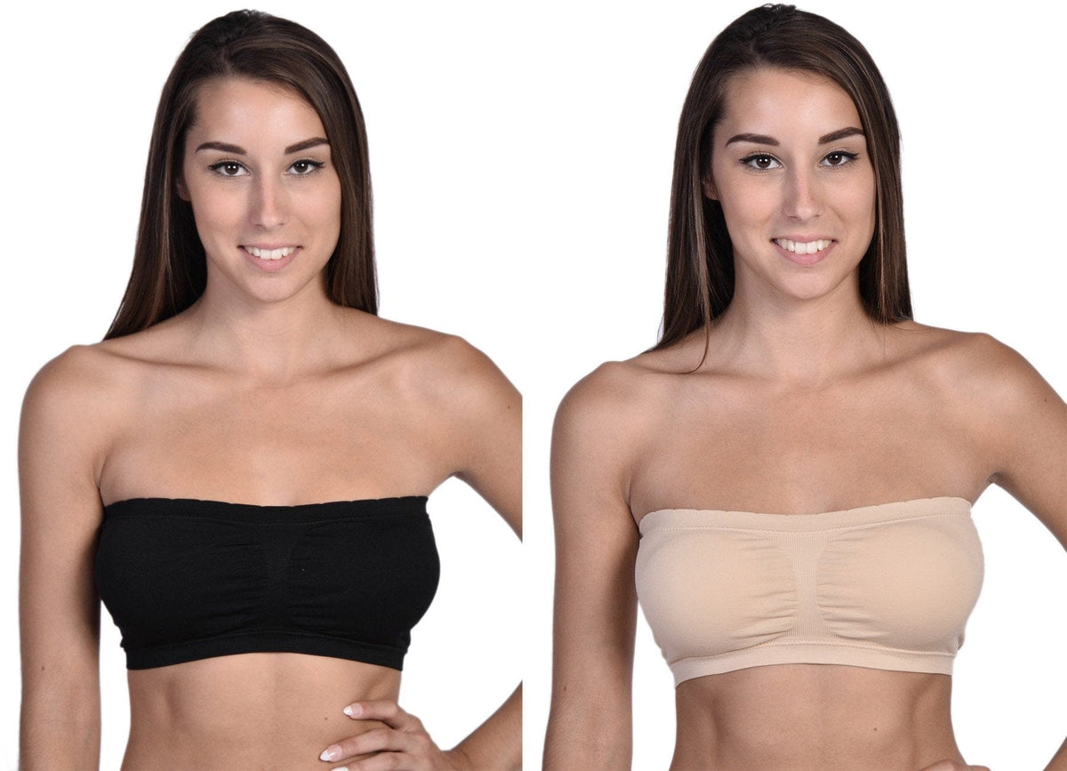 Body Beautiful Shapewear Women's Fashion - Women's Intimates and Loungewear - Women's Intimates - Camisoles & Tanks Body Beautiful Shapewear 2-Pack Bandeaus - Black and Nude