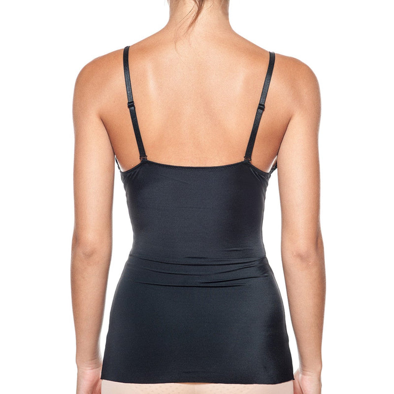 Body Beautiful Shapewear Women's Shapewear Body Beautiful Women's Smooth and Silky Slimming Top With Sexy Lace Black