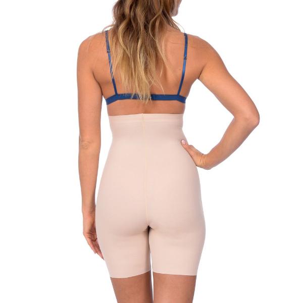 Body Beautiful Shapewear Women's Shapewear Extra Hi Waist Long Boy Leg Shaper With Targeted Double Front Panel Nude