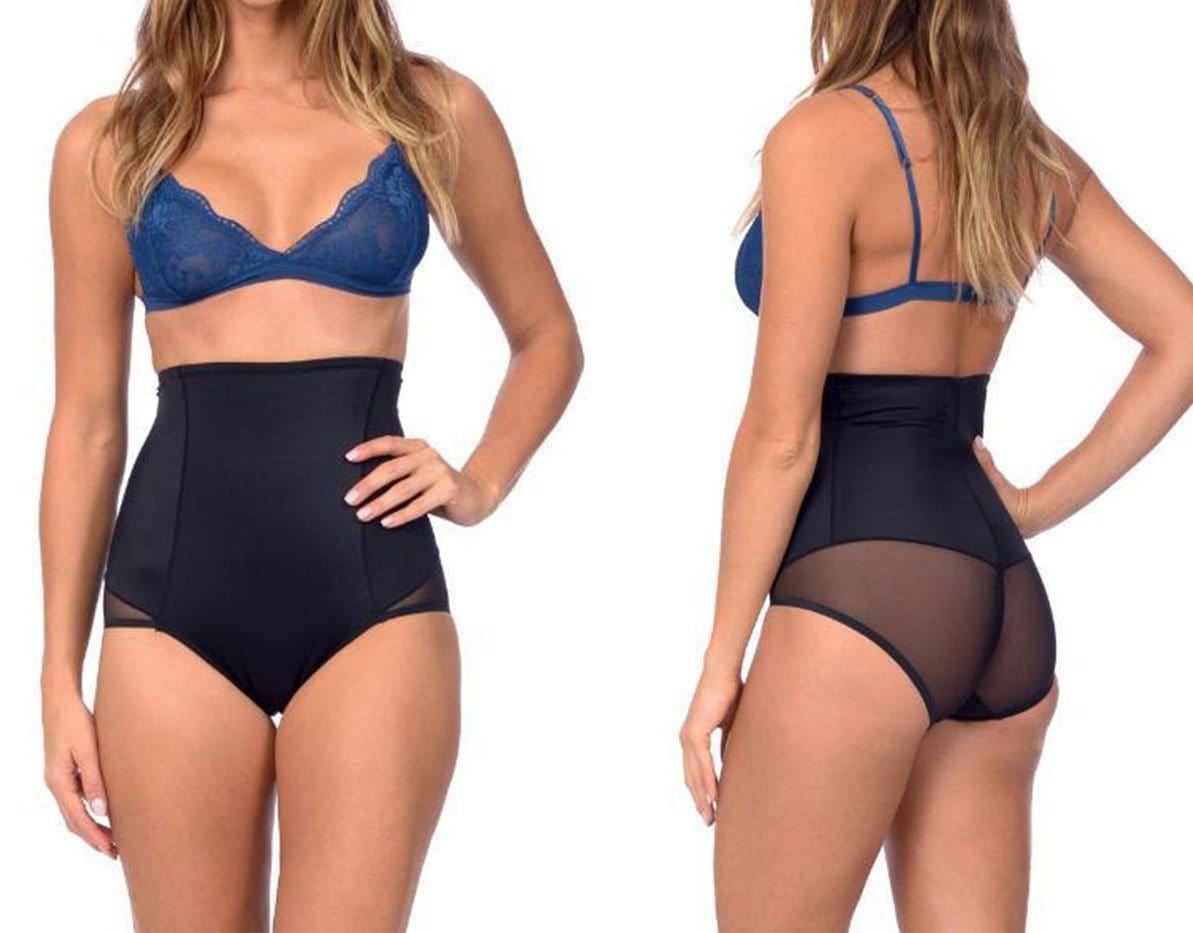 Body Beautiful Shapewear Women's Shapewear Extra Hi Waist Shaper With Targeted Double Front Panel for Smooth Shaping Black
