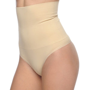 Body Beautiful Shapewear Women's Shapewear S/M Seamless Hi-Waist Shaper With Thong Bottom Nude