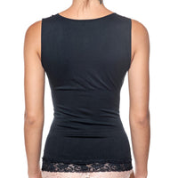 Body Beautiful Shapewear Women's Shapewear Seamless Shaping Tank Top With Lace Detail Black