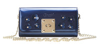 Brangio Italy Collections Wallet Blue BI Women's Floral Sparx Clutch Wallet in Black, Blue, Bronze, or Champagne